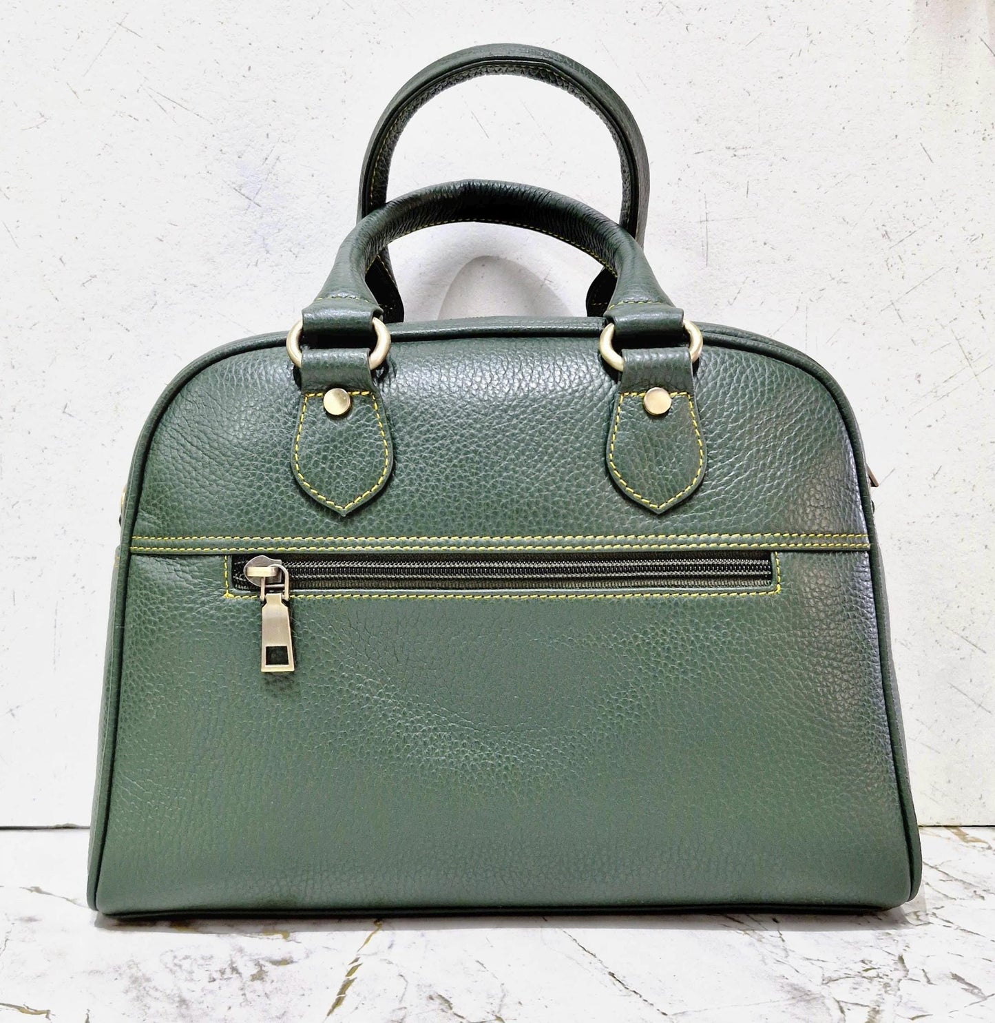 Coloured Leather Top Handle Small Handbag with shoulder strap - JayKayBoutiqueOnline