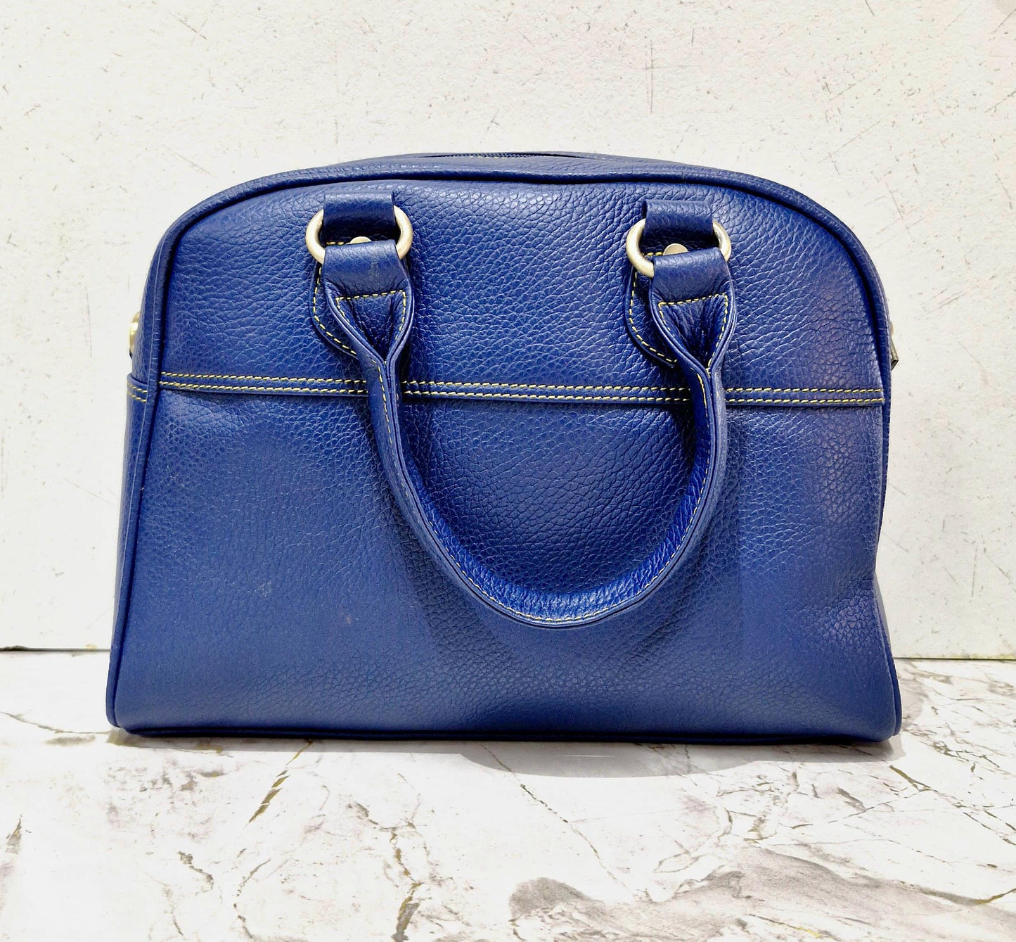 Coloured Leather Top Handle Small Handbag with shoulder strap - JayKayBoutiqueOnline