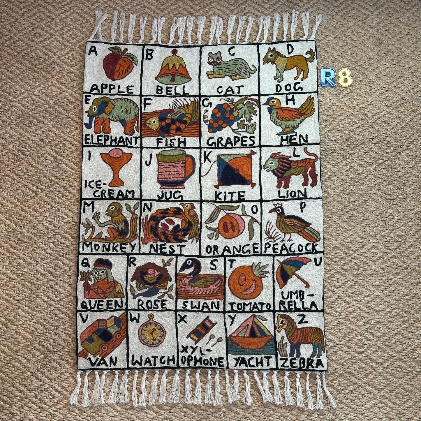 Handmade ABC Nursery Rug Tapestry - JayKayBoutiqueOnline