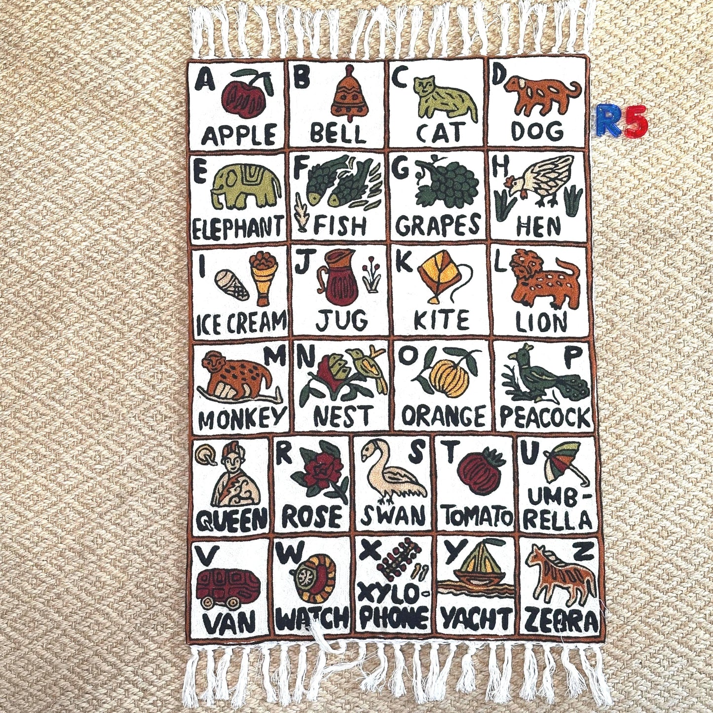 Handmade ABC Nursery Rug Tapestry - JayKayBoutiqueOnline