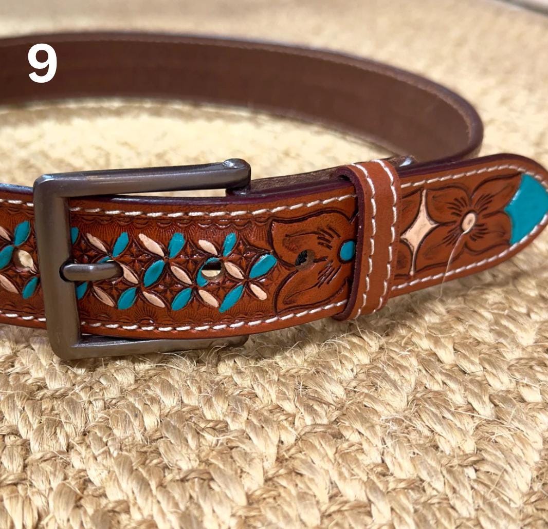 Hand Carved Leather Belt for Women and Men - JayKayBoutiqueOnline