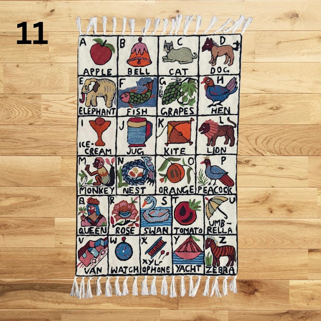 Handmade ABC Nursery Rug Tapestry - JayKayBoutiqueOnline