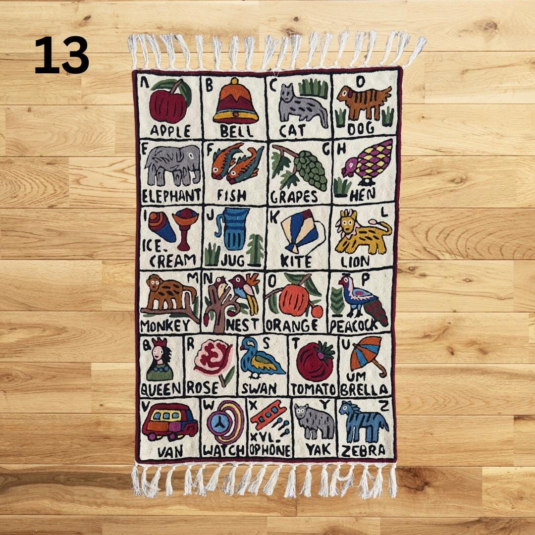 Handmade ABC Nursery Rug Tapestry - JayKayBoutiqueOnline