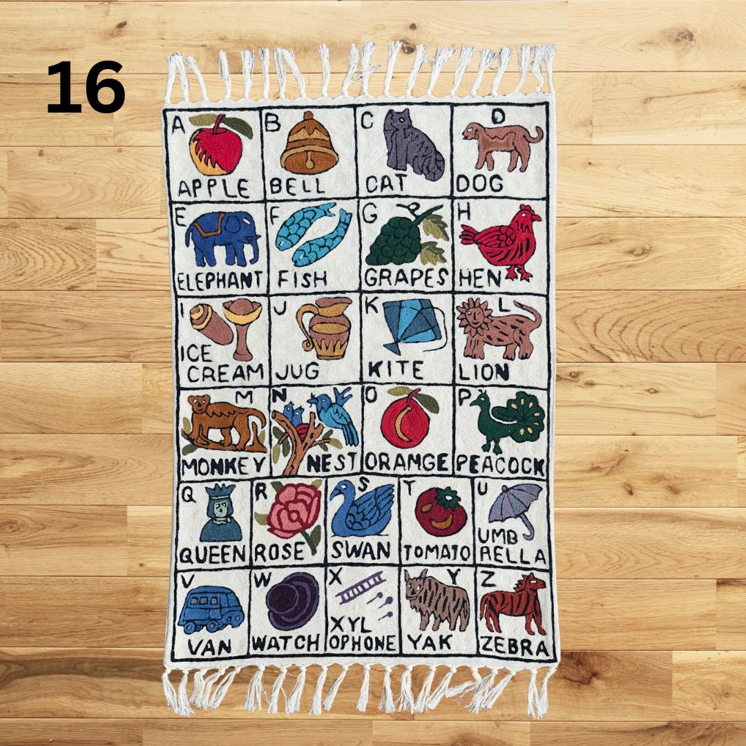 Handmade ABC Nursery Rug Tapestry - JayKayBoutiqueOnline