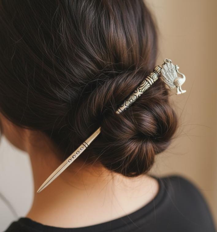 Silver Metal Hair Stick Pin - JayKayBoutiqueOnline