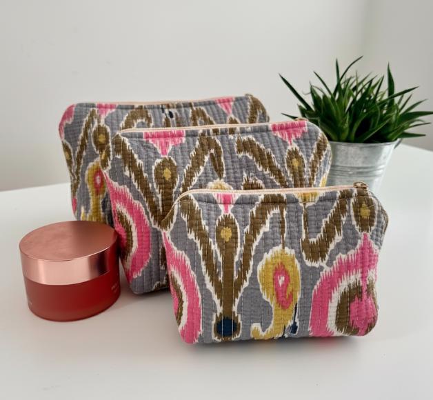 Handmade Quilted Cotton Toiletry Bag Set - JayKayBoutiqueOnline