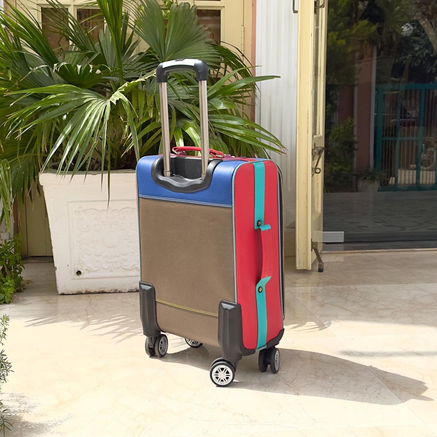 Recycled Leather Cabin Suitcase - JayKayBoutiqueOnline