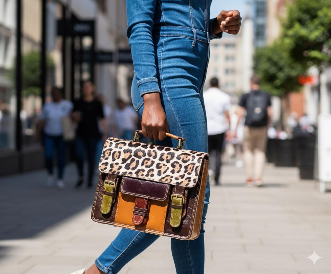 Recycled Leather Crossbody Satchel Bag - JayKayBoutiqueOnline