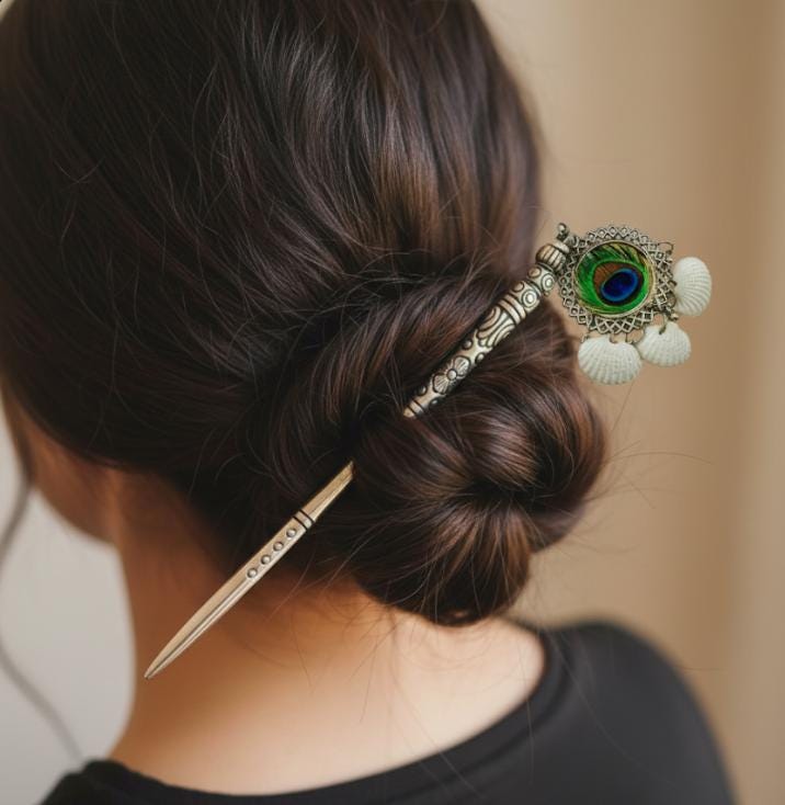 Silver Metal Hair Stick Pin - JayKayBoutiqueOnline