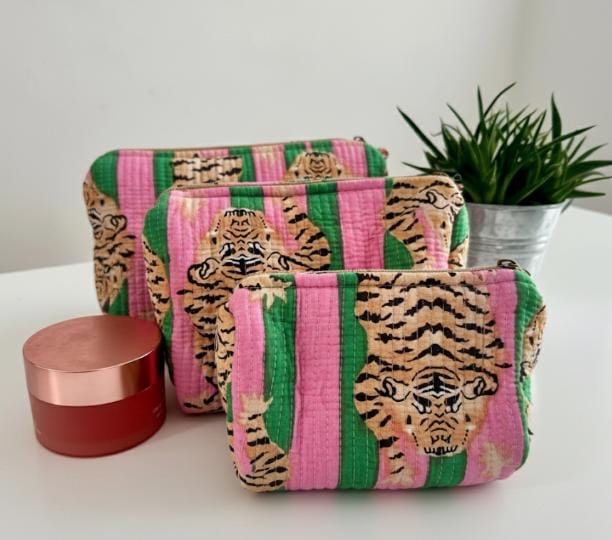 Handmade Quilted Cotton Toiletry Bag Set - JayKayBoutiqueOnline