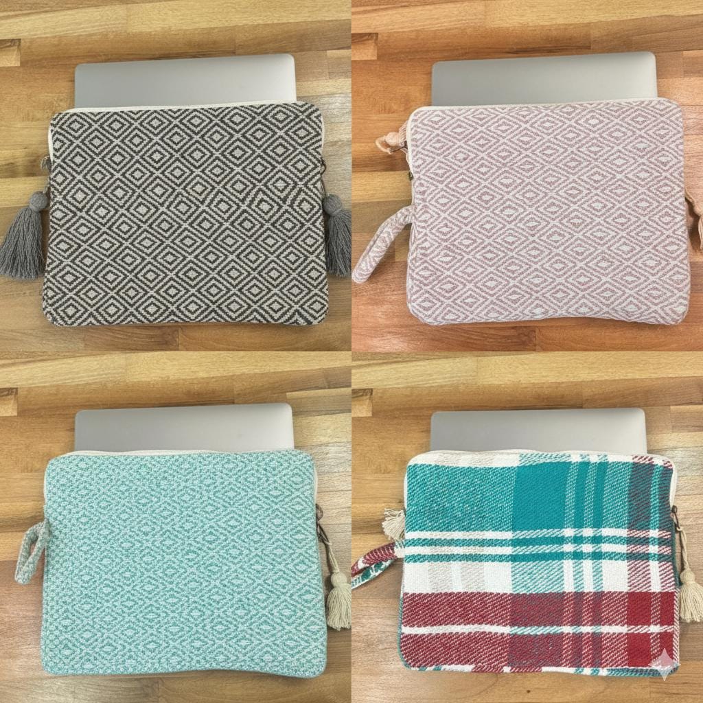 Hemp Quilted Laptop Sleeve 13-15Inch - JayKayBoutiqueOnline