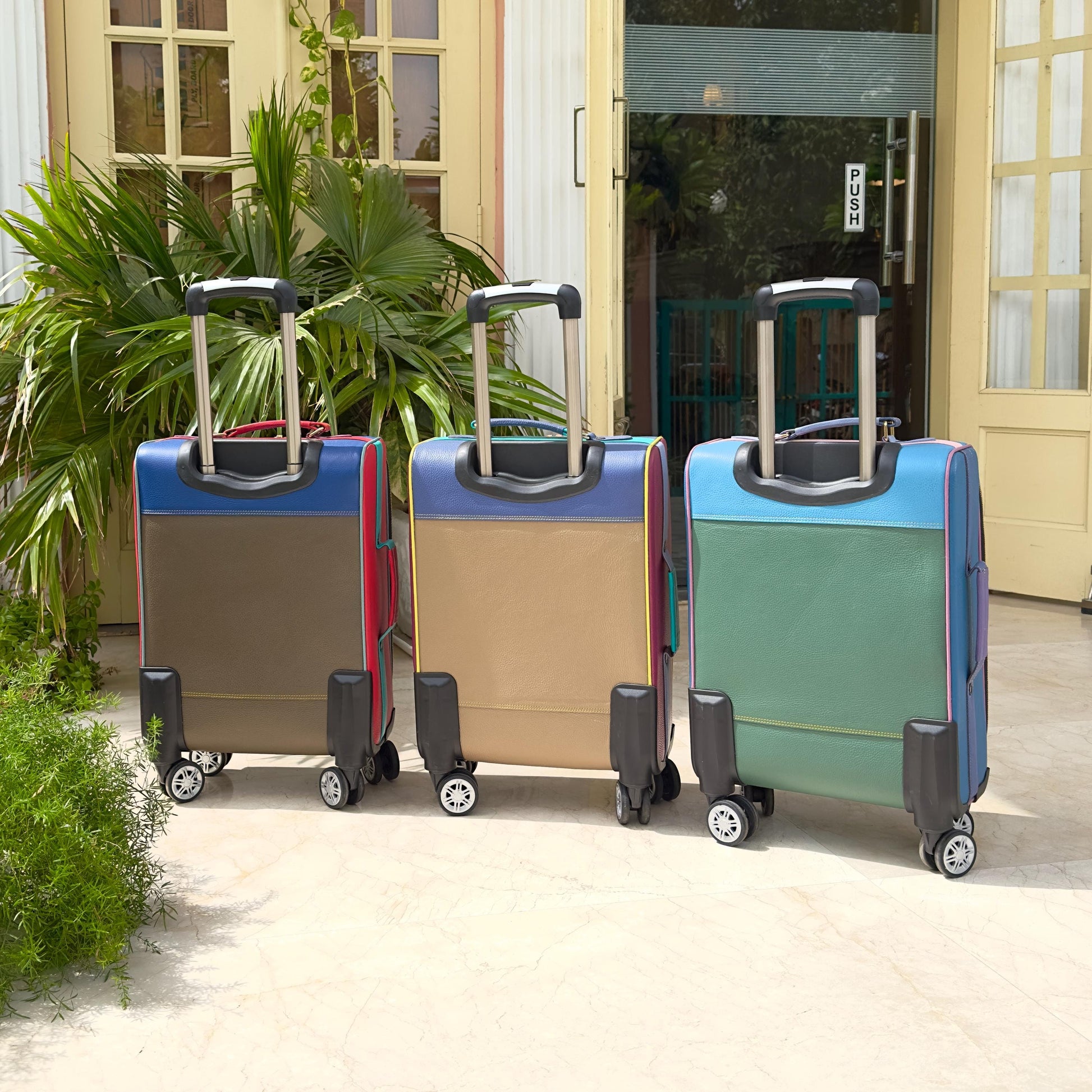 Recycled Leather Cabin Suitcase - JayKayBoutiqueOnline