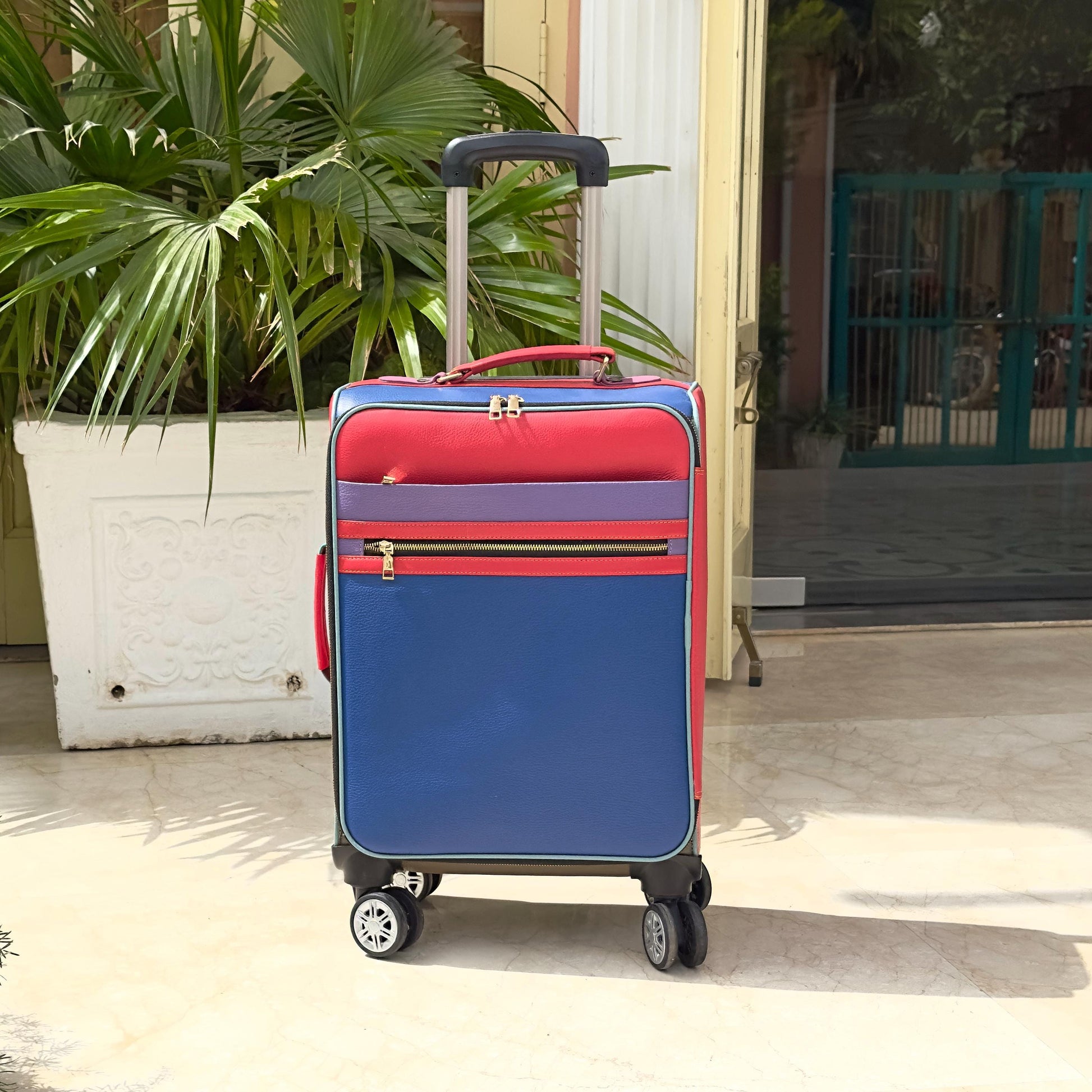 Recycled Leather Cabin Suitcase - JayKayBoutiqueOnline