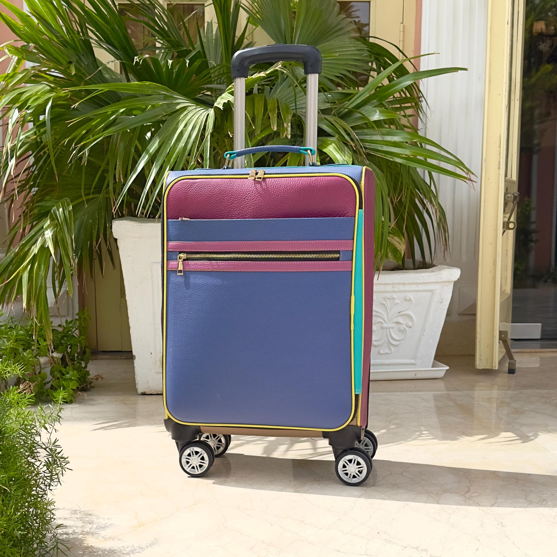 Recycled Leather Cabin Suitcase - JayKayBoutiqueOnline