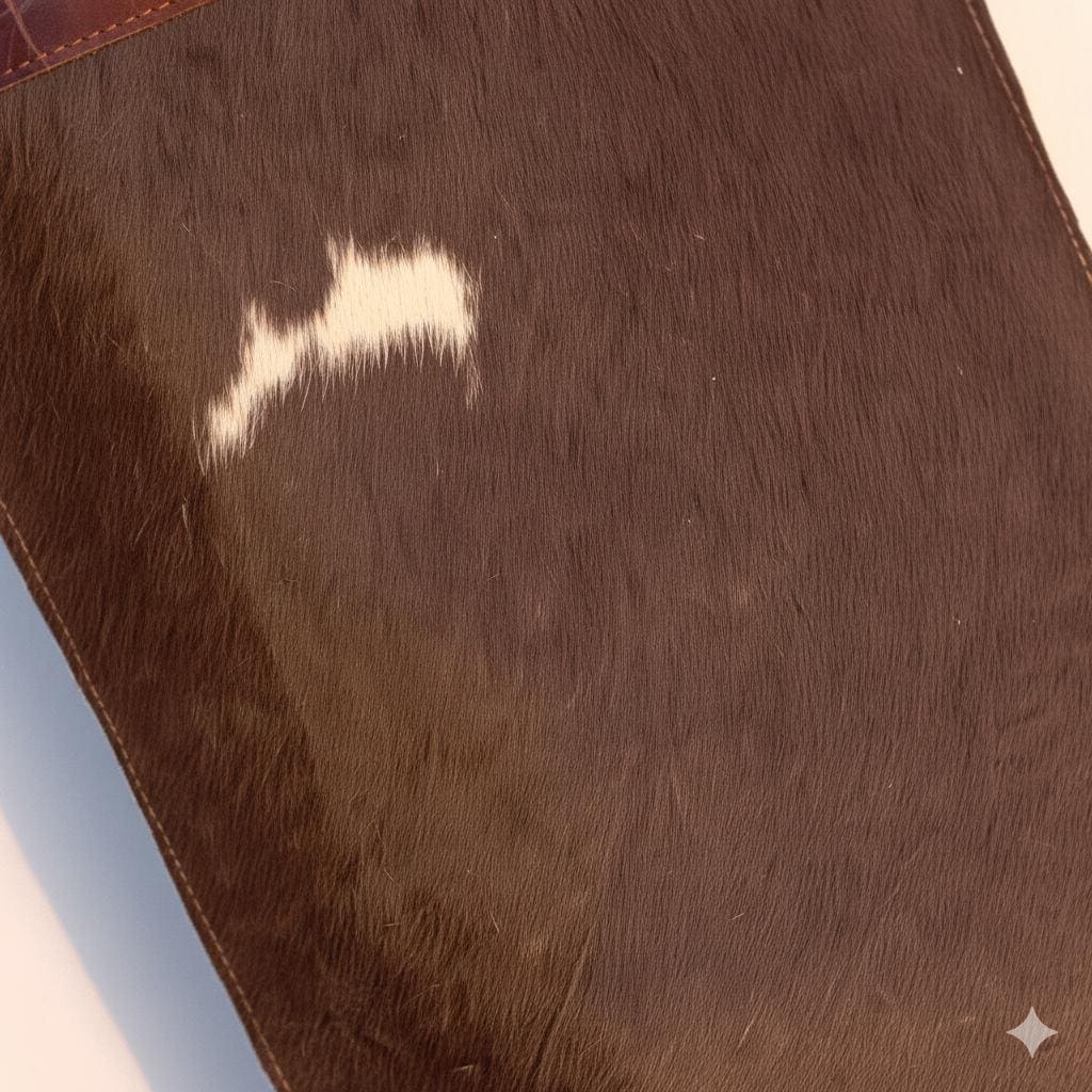 Handmade Cowhide Christmas Stockings with Leather Top: Brown or Black Cowhide, Large Christmas Stocking 50x41cm (20x16in) - JayKayBoutiqueOnline