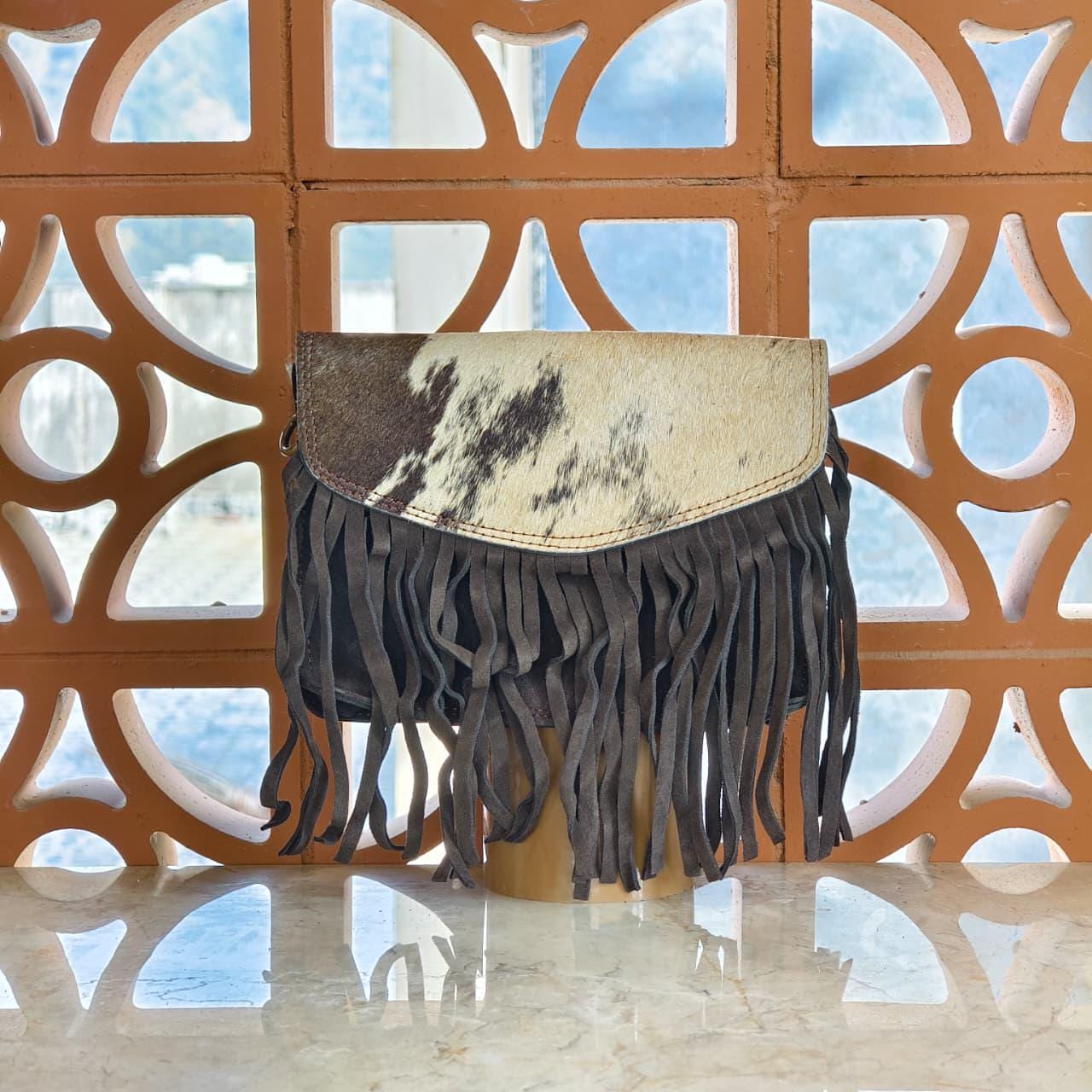 Suede Fringed Clutch Crossbody Bag with Detachable Strap - JayKayBoutiqueOnline