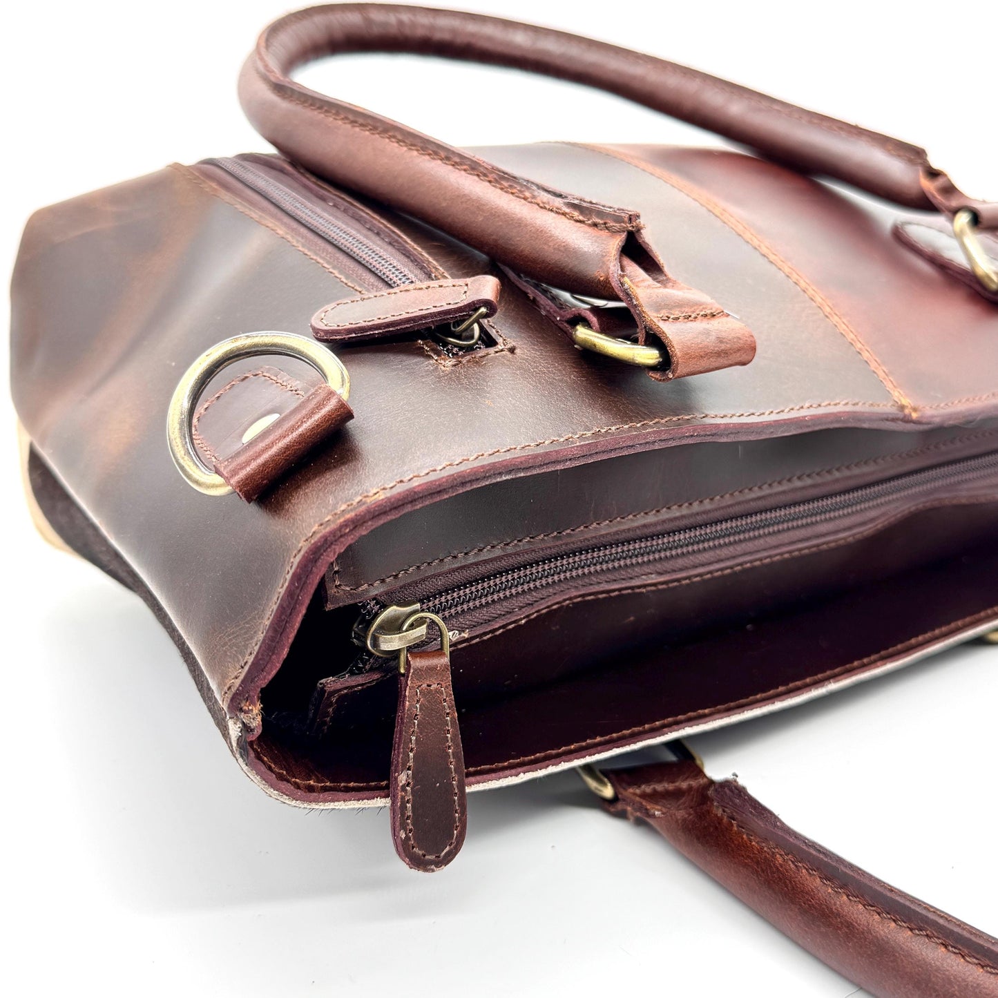 Leather Tote Bag with Hand Carved Longhorn Cow - JayKayBoutiqueOnline