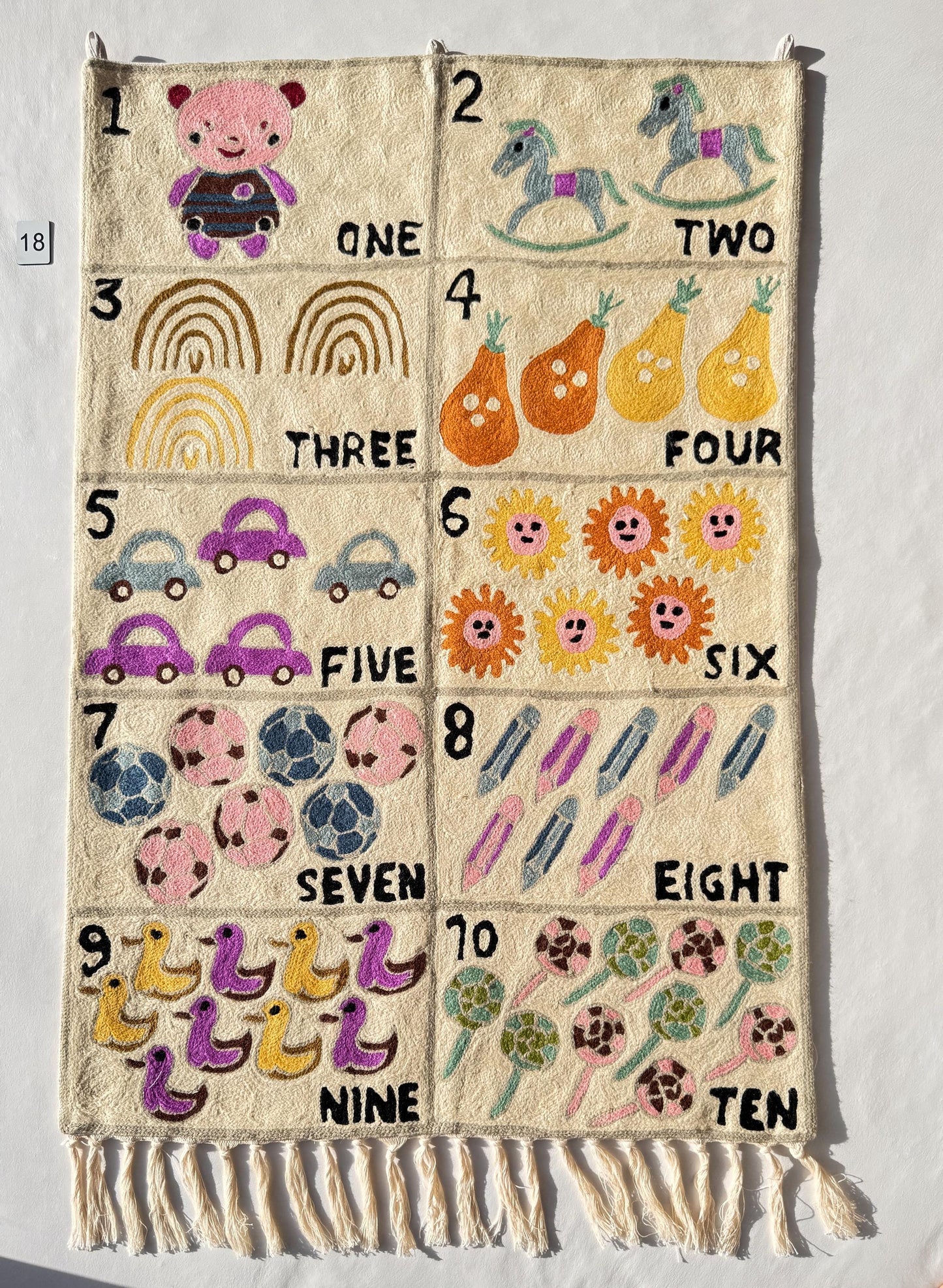 Handmade Wool Number Tapestry Wall Hanging for Nursery Room - JayKayBoutiqueOnline