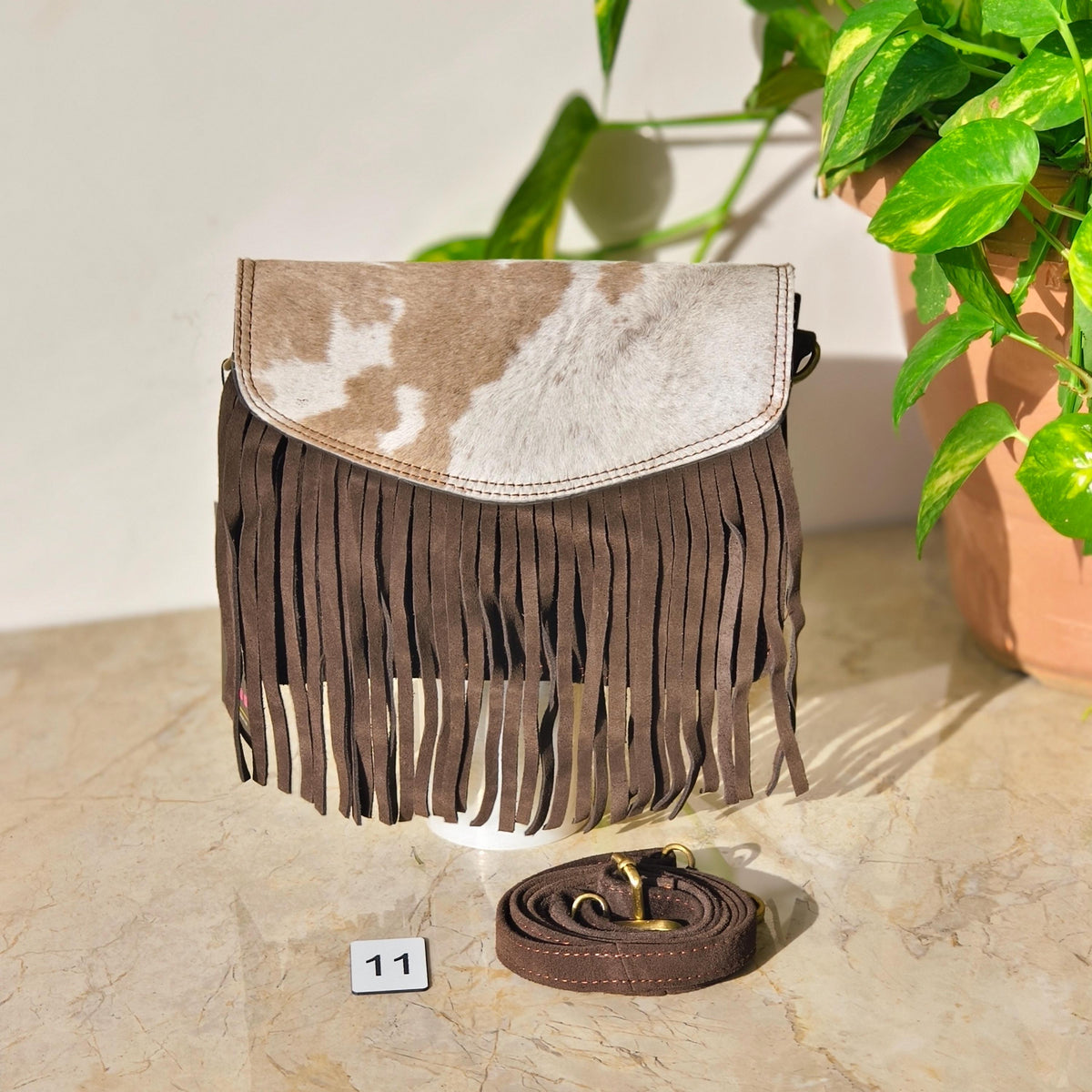 Fringed Cowhide Suede Crossbody Bag - JayKayBoutiqueOnline