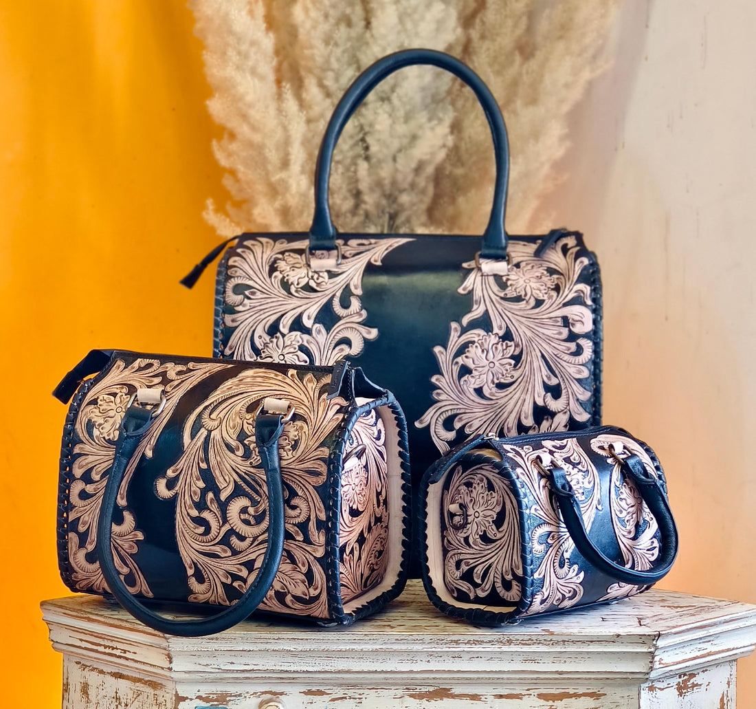hand tooled leather bag