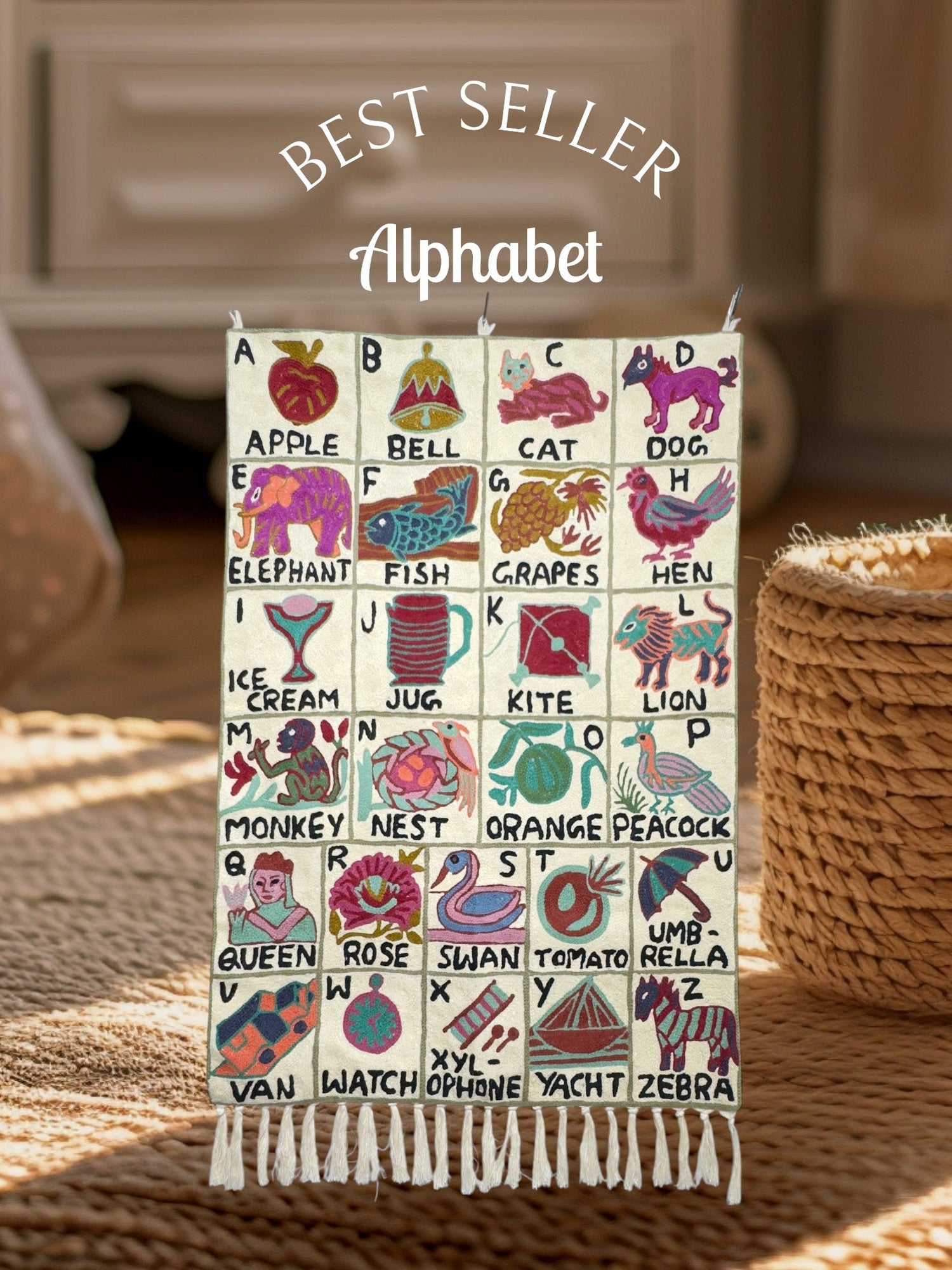 Handwoven Alphabet & Number Tapestries