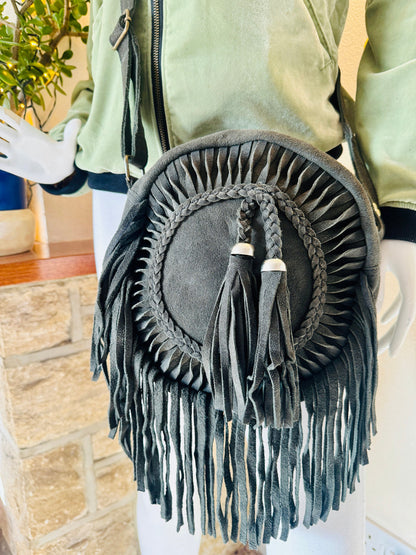 Suede Fringe Bag in Various Colours | Crossbody Bag | Western Style Suede Shoulder Bag for Women | Gift for Women | Gift for Her