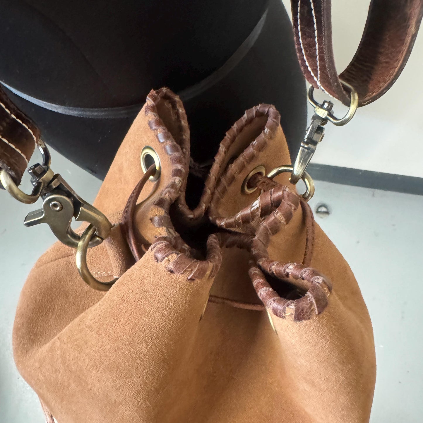 Western Style Bucket Bag Suede | Drawstring Bag | Suede Shoulder Bag for Women | Gift for Women | Gift for Her | Boho Bag | Valentines Gift