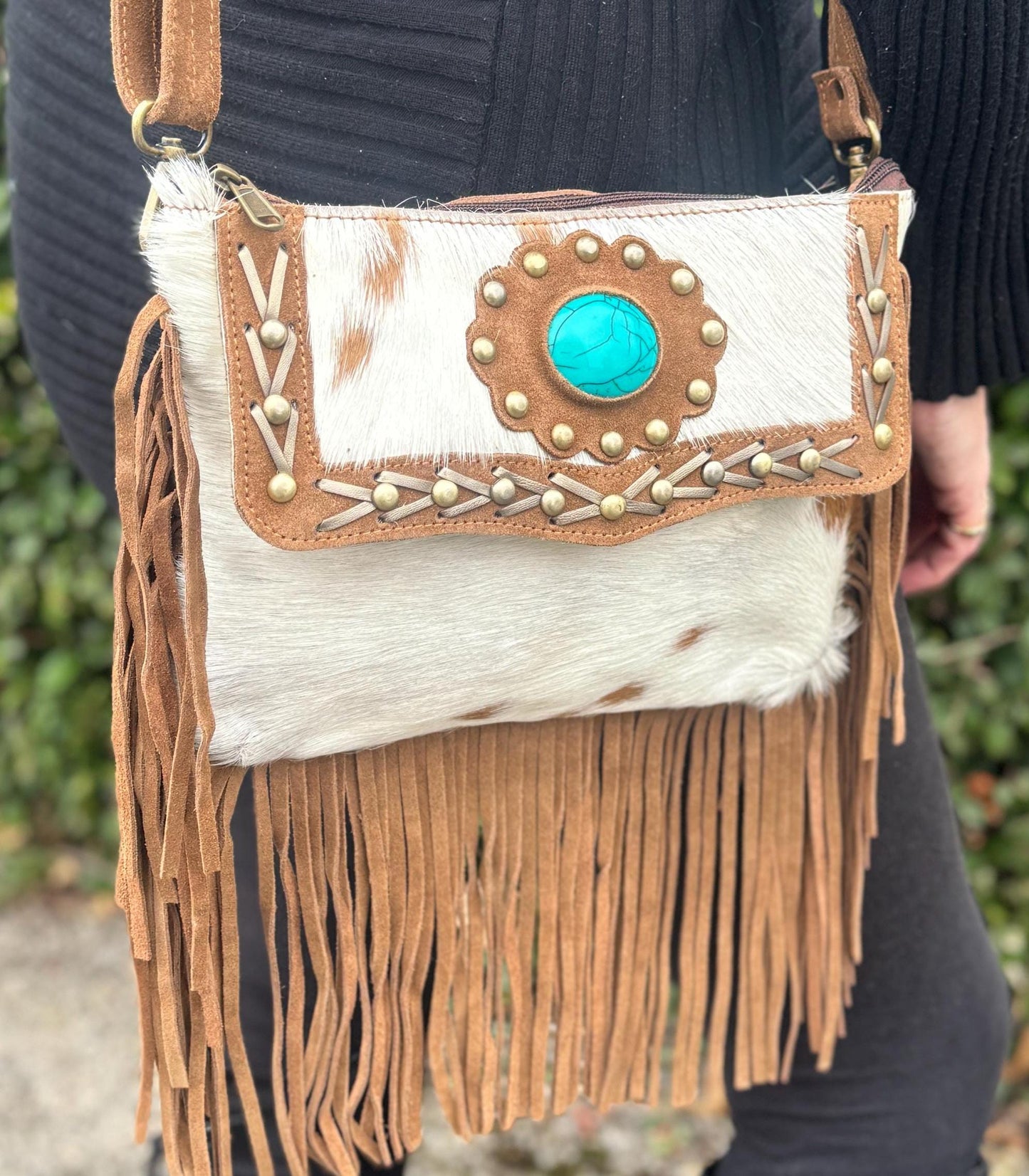 Western Style Suede Bag with Tassels | Crossbody Bag | Suede Shoulder Bag | Boho Tassel Bag | Festival Tassel Bag | Valentines Gift Bag |