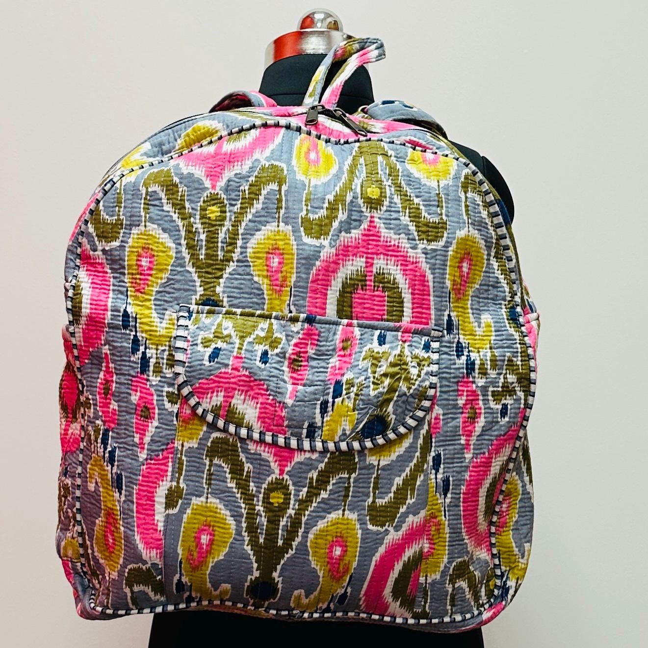 Quilted Cotton Backpack Tiger Print | Aztec Print Backpack | Lightweight Backpack | Baby Changing Bag Backpack | Schoolbag Backpack