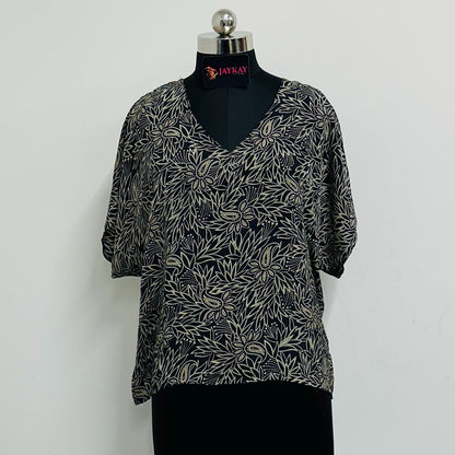Loose Silk V Neck Top | Elegant Silk Blouse | Short Sleeve Silk Top | High Quality Womens Silk Clothing | Silk Short Sleeve Top |