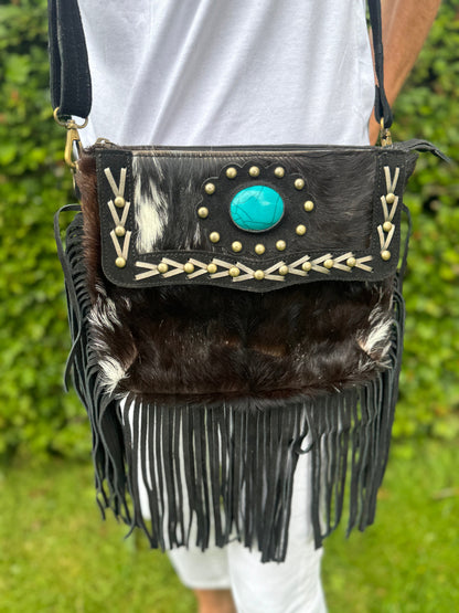 Western Style Suede Bag with Tassels | Crossbody Bag | Suede Shoulder Bag | Boho Tassel Bag | Festival Tassel Bag | Valentines Gift Bag |
