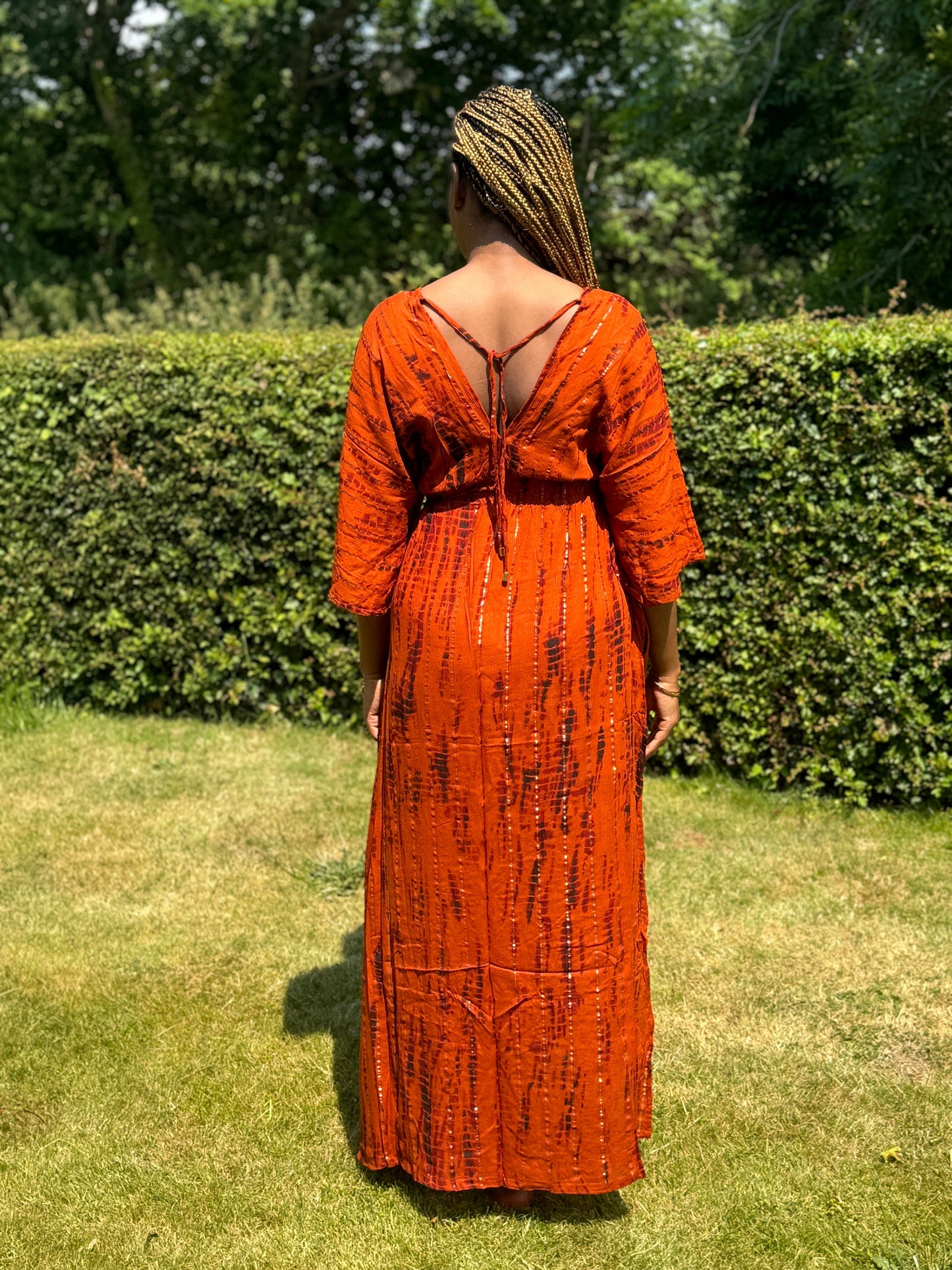 Long Kaftan Cover Up with Elastic Waist and Pockets | Long Kaftan Dress | Beach Cover Up | Beach Dress