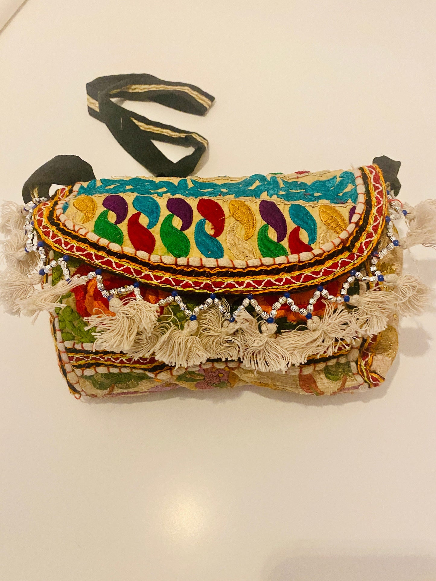 Colourful Upcycled Banjara Sling Hand Made Bag | Cross body Handbag with Intricate Design | Gift for Women | Indian Bag - JayKayBoutiqueOnline