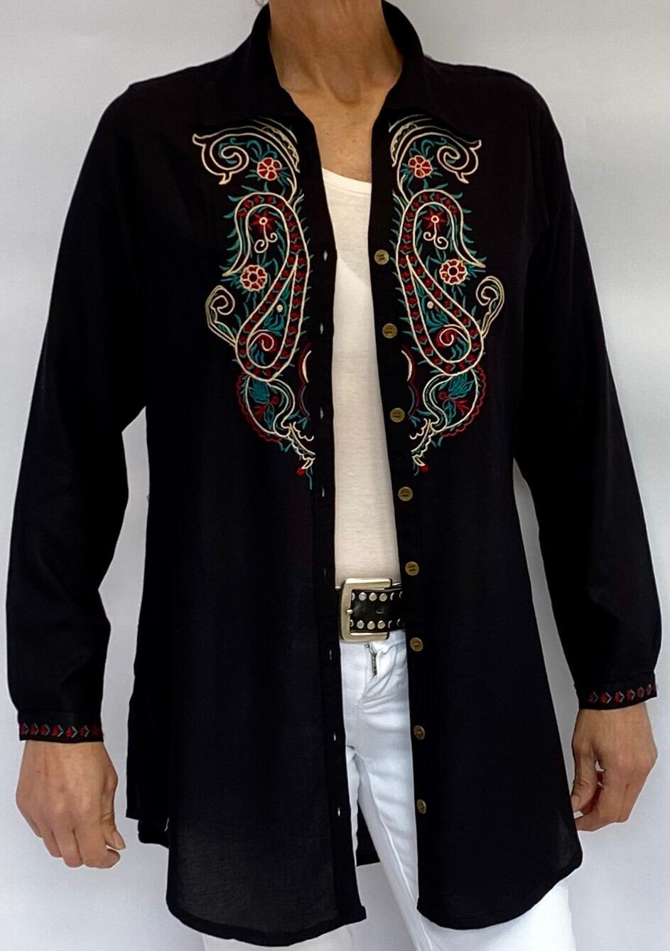 Embroidered Western Shirt - JayKayBoutiqueOnline