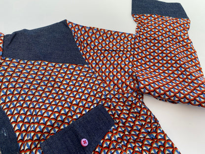 Western Denim Patch Shirt with Chest Pockets - JayKayBoutiqueOnline