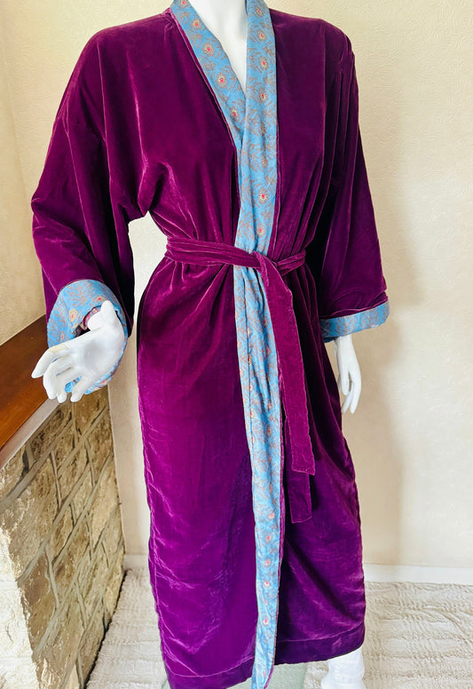 Purple Velvet Robe in Various Styles - JayKayBoutiqueOnline