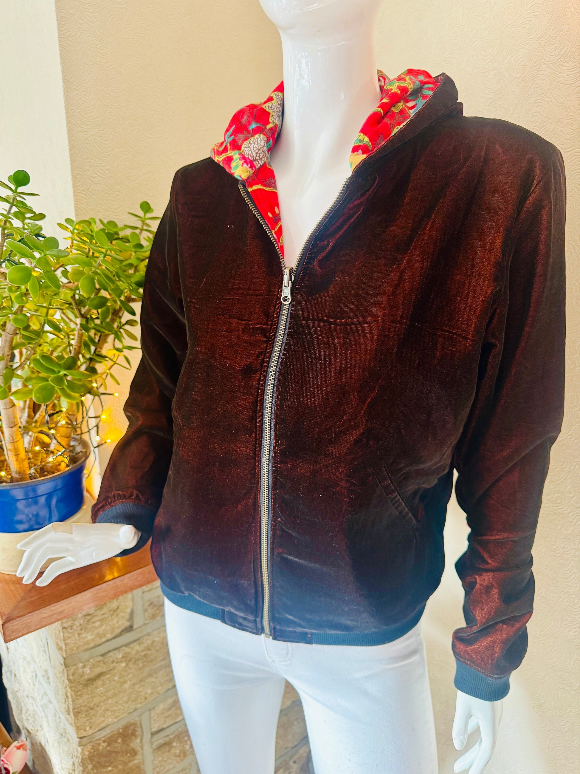 Reversible Hoody Velvet Cotton - JayKayBoutiqueOnline