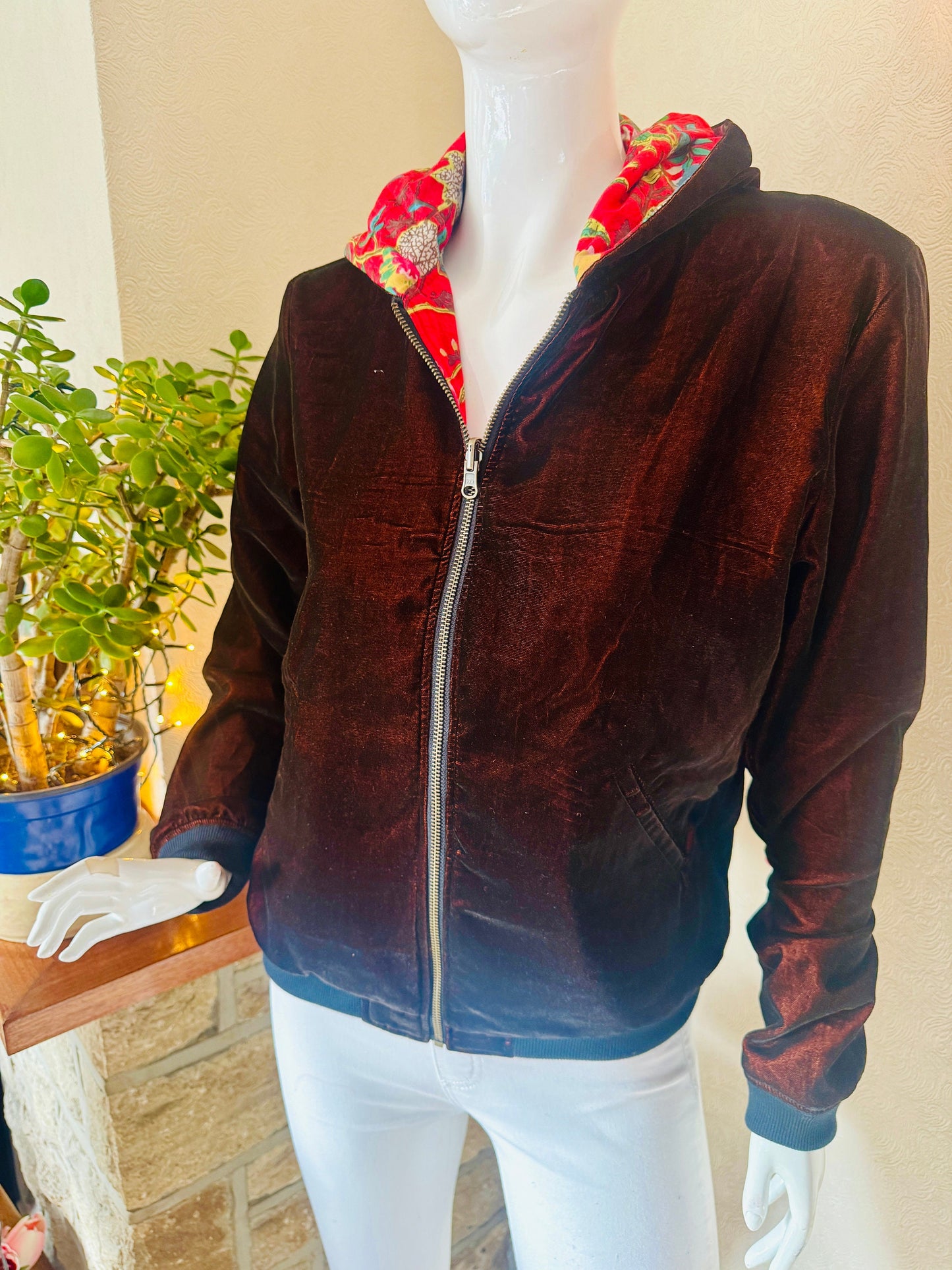 Reversible Hoody Velvet Cotton - JayKayBoutiqueOnline