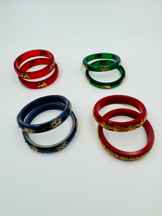 Stylish Acrylic Indian Bangle Set of 2 - JayKayBoutiqueOnline