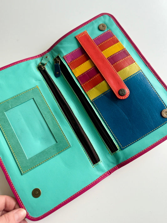 Recycled Leather Crossbody Clutch Purse - JayKayBoutiqueOnline