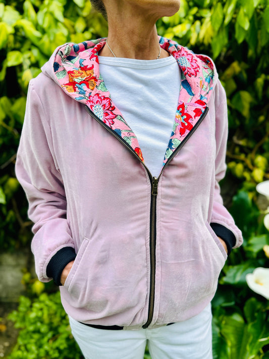 Reversible Velvet Cotton Hoodie - JayKayBoutiqueOnline