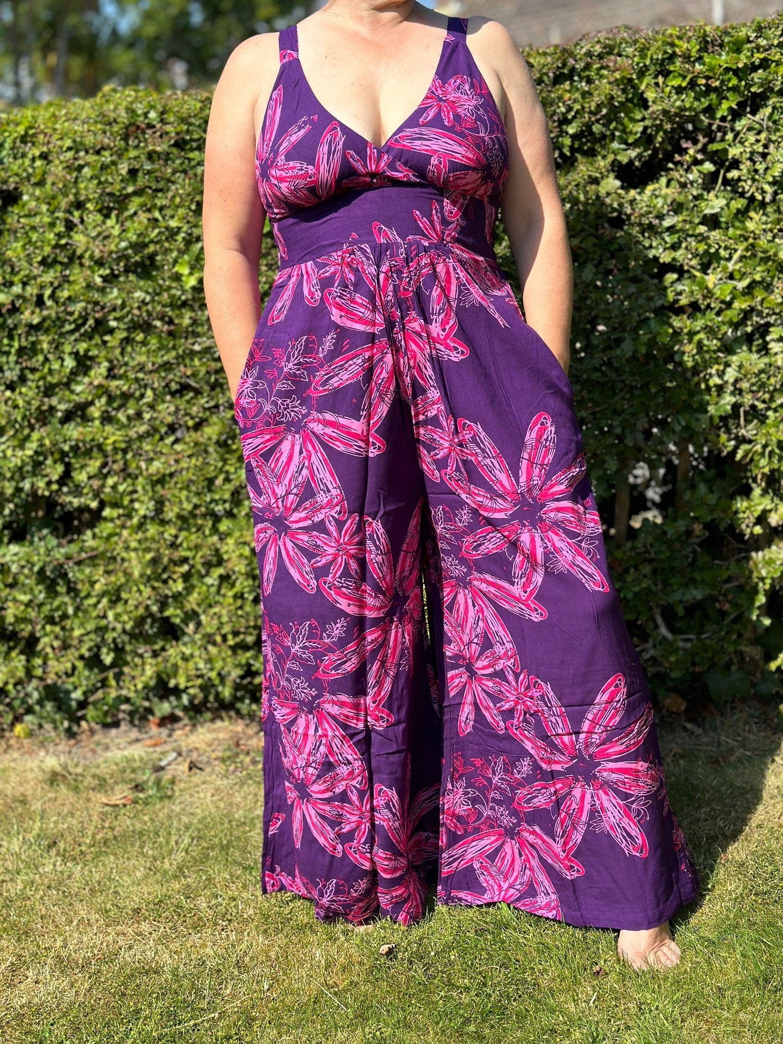 Jumpsuit Mono Wide Legged Jumpsuit with Flattering Stretch Waist (Sizes 6-14) - JayKayBoutiqueOnline