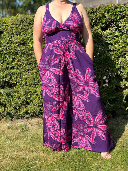 Jumpsuit Mono Wide Legged Jumpsuit with Flattering Stretch Waist (Sizes 6-14) - JayKayBoutiqueOnline