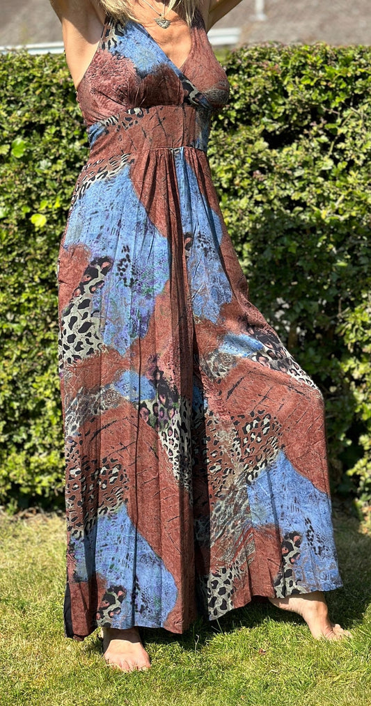 Wide Leg Rayon Jumpsuit: Shirred Waist, Pockets (Sizes 6-14) - JayKayBoutiqueOnline