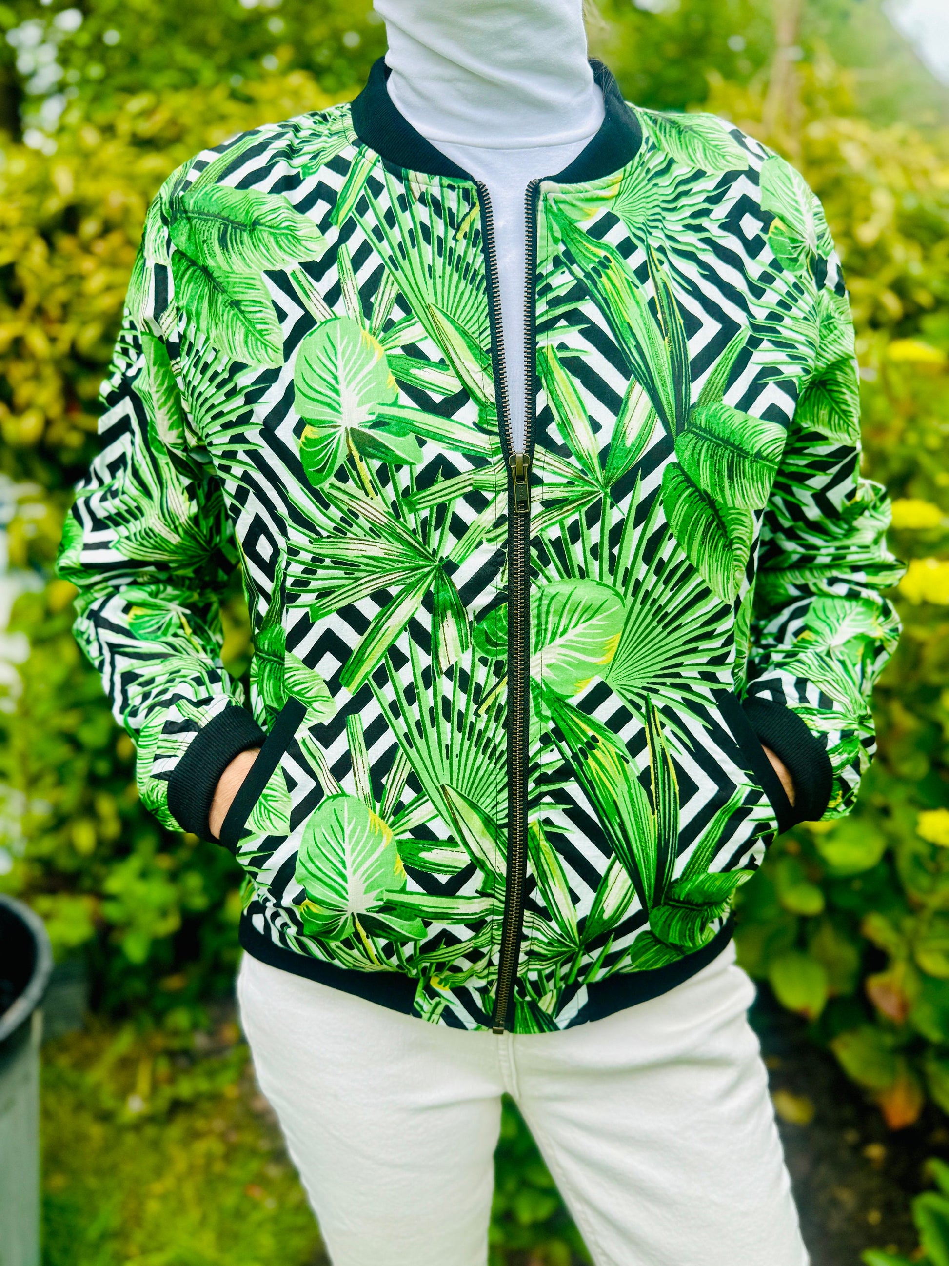 Floral Cotton Bomber Jacket - Jay Kay Boutique Spring Style - JayKayBoutiqueOnline