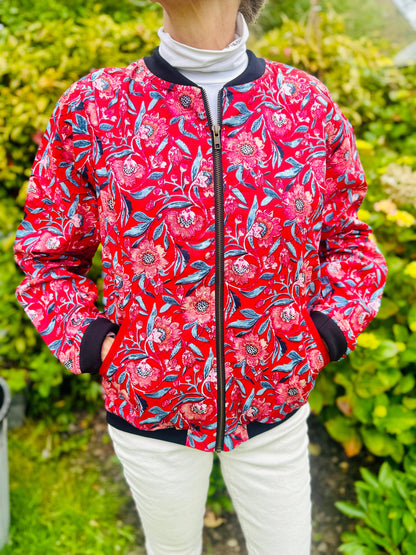 Floral Cotton Bomber Jacket - Jay Kay Boutique Spring Style - JayKayBoutiqueOnline