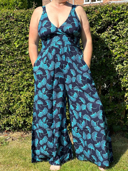Jumpsuit Mono Wide Legged Jumpsuit with Flattering Stretch Waist (Sizes 6-14) - JayKayBoutiqueOnline