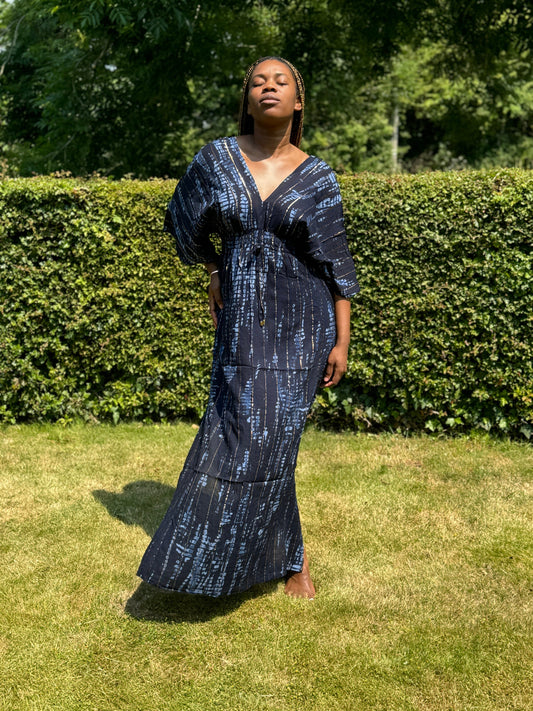 Kaftan Loungewear Dress with Elasticated Waist and Pockets - JayKayBoutiqueOnline