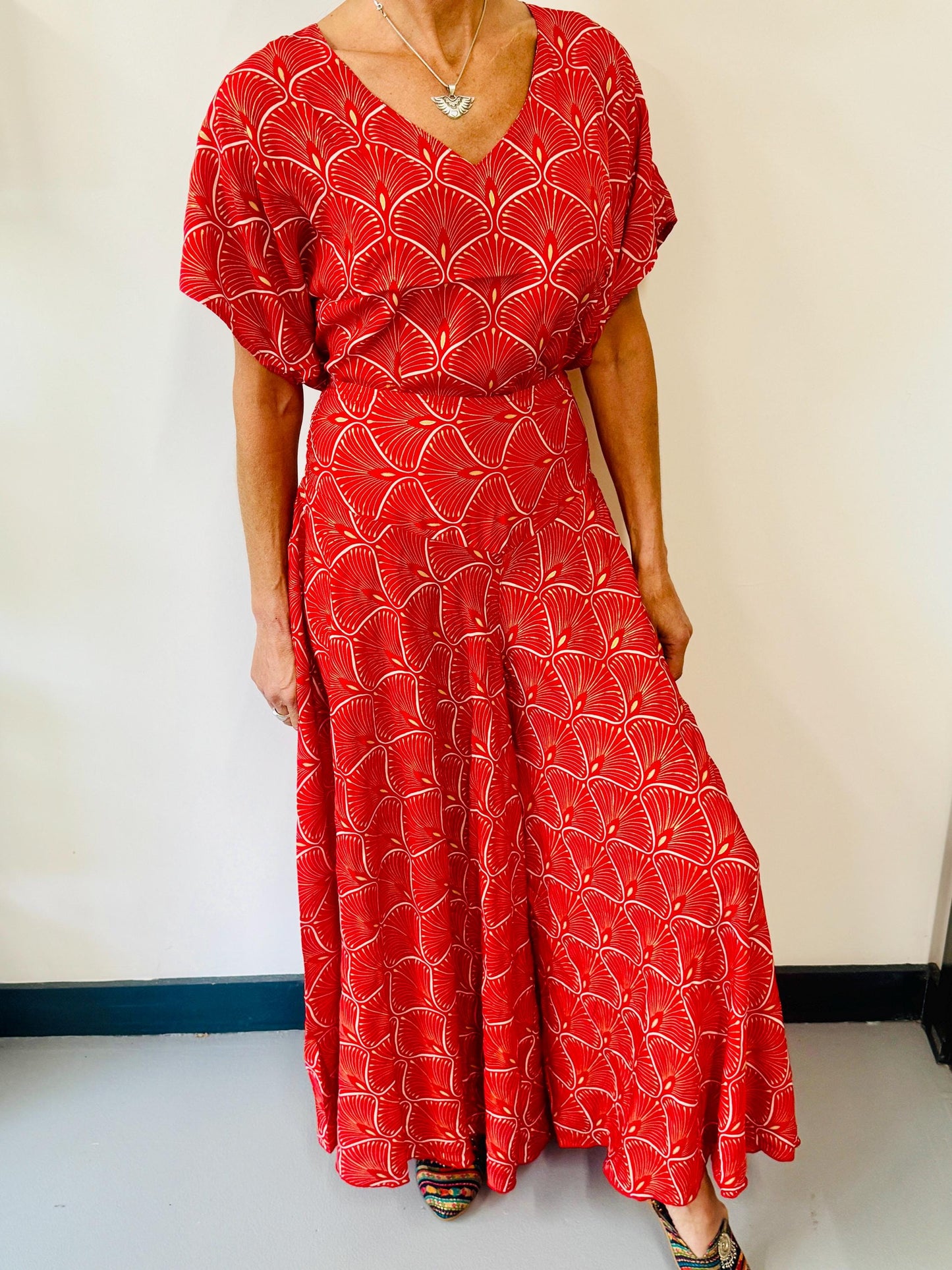 Palazzo Size 16+ Wide Leg Culottes flattering front V Panel Elasticated back panel - JayKayBoutiqueOnline