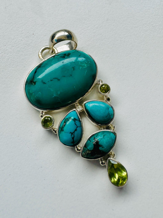 Turquoise Pendant Sterling Silver - JayKayBoutiqueOnline